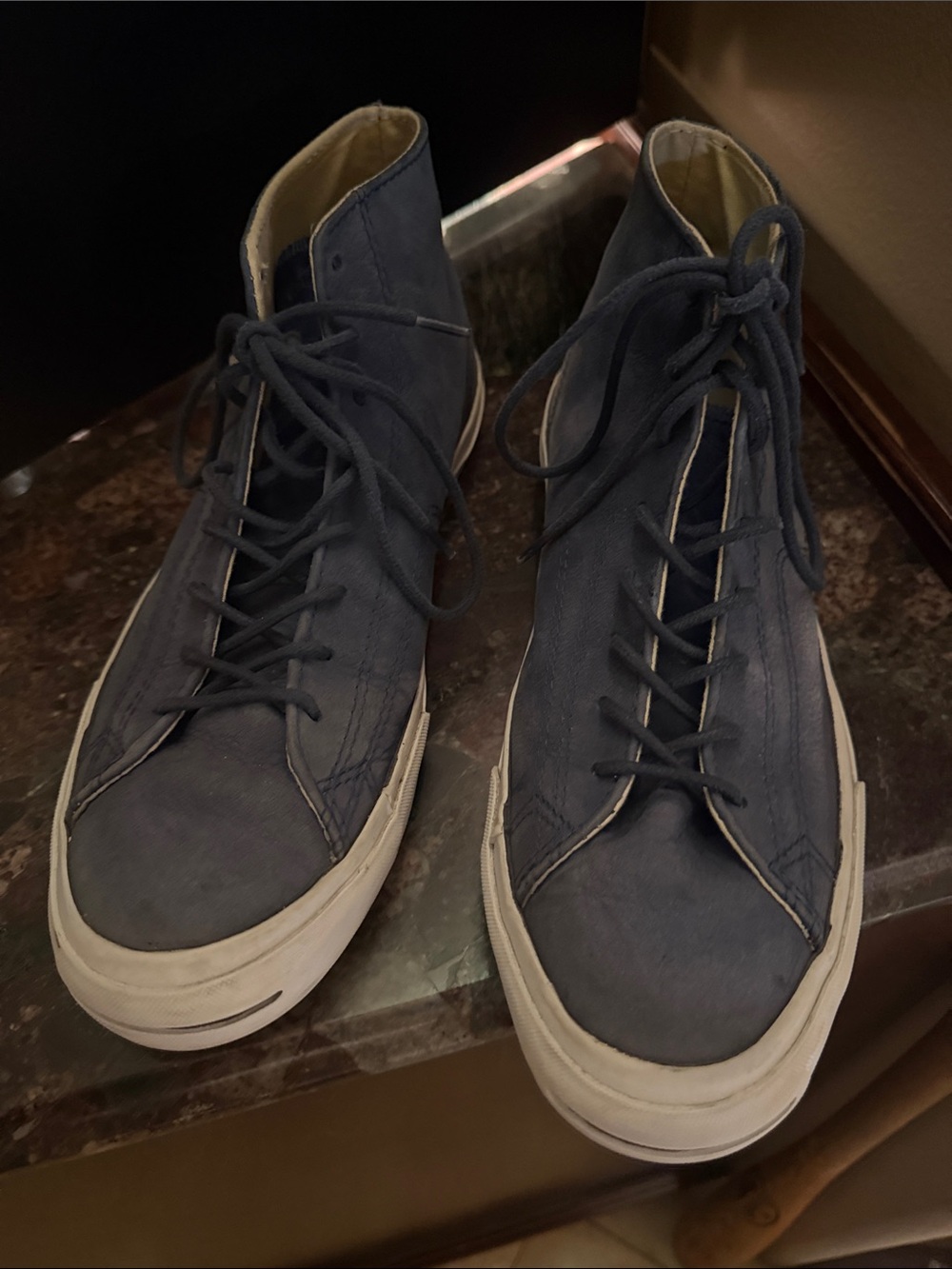 Converse Jack Purcell Men's High-Top Sneakers - Blue Suede with White trim